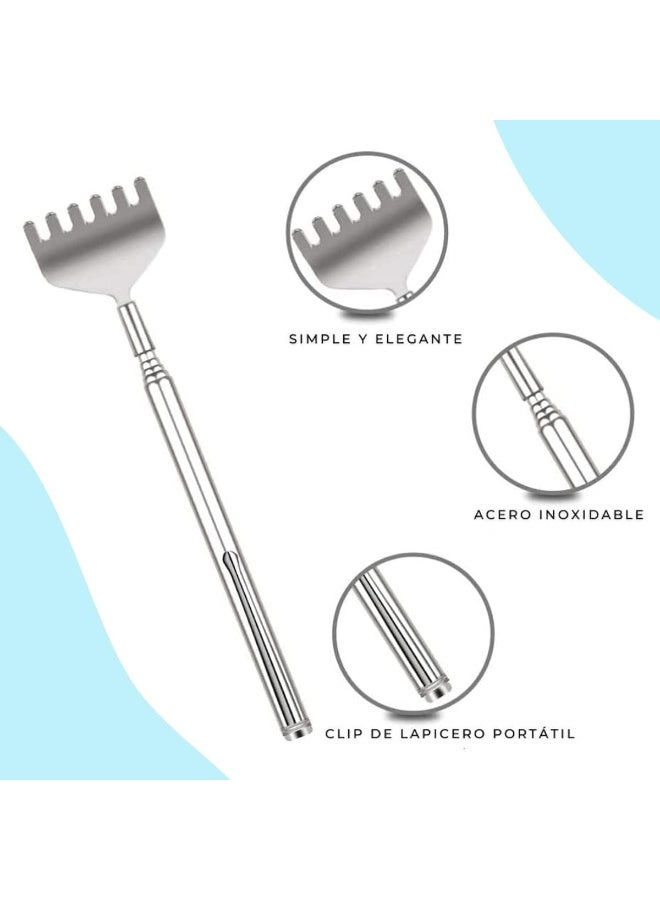 Extendable Stainless Steel Back Scratcher – Manual Metal Back Scratching Tool with Handle - Image 2